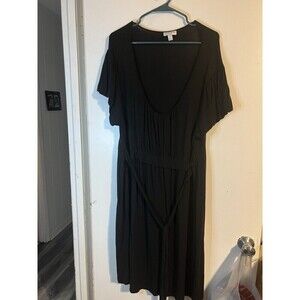 Fashion Bug Women's Black Front Tie  Maxi Dress Size 2X